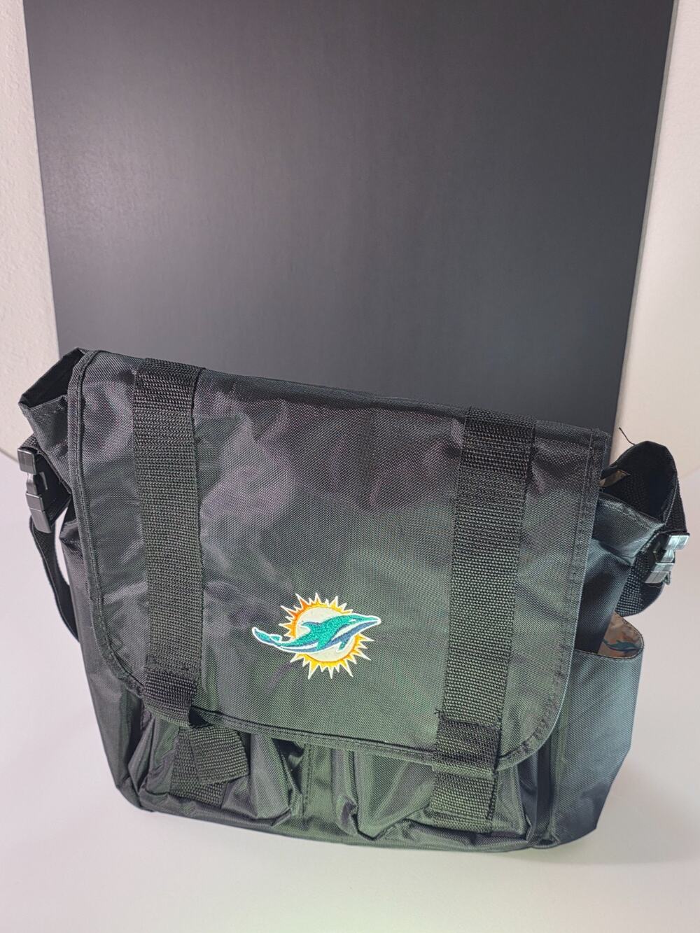 Miami Dolphins NFL Premium Diaper Bag Changing Pad Black Baby Travel Tote